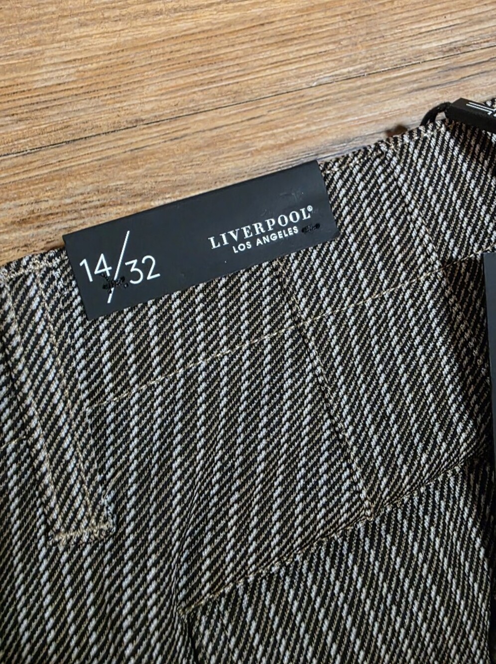 NWT LIVERPOOL CROPPED Wide-Leg Pinstripe Pants in Brown SZ 14/32 - Picture 10 of 10